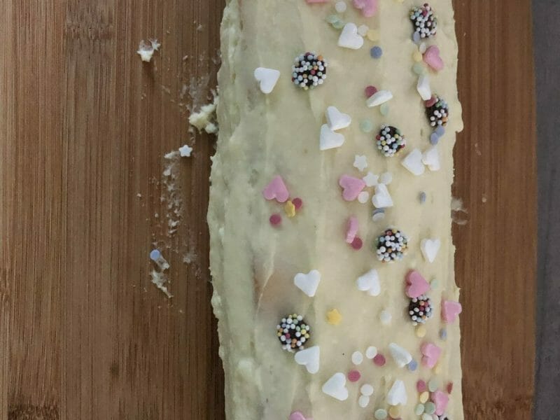 Cliquez pour zoomer ! Bûche de Noël framboises et chocolat blanc Thermomix par aurelie P