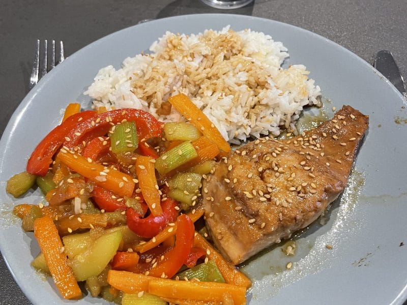 Cliquez pour zoomer ! Saumon teriyaki Thermomix par chatana01