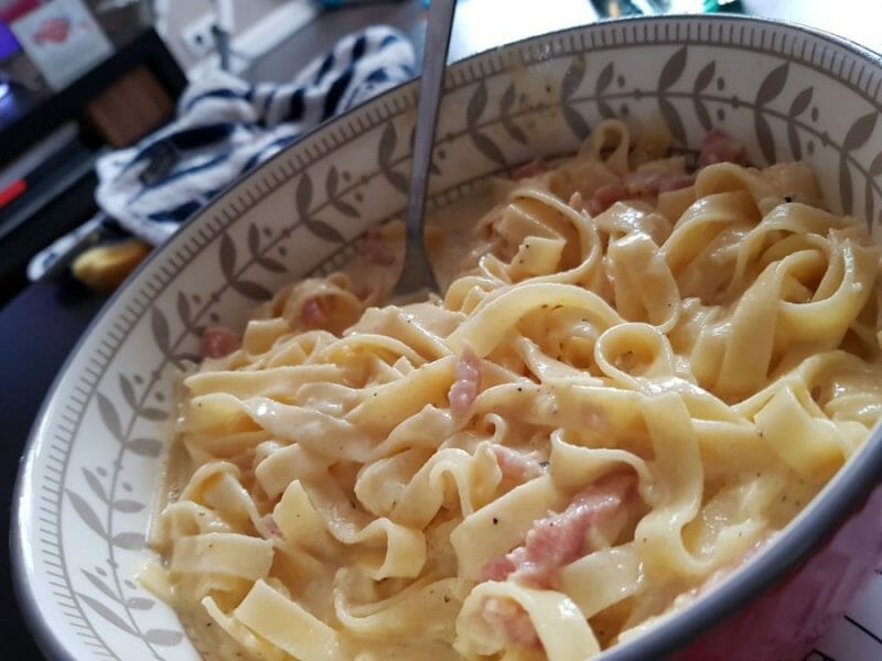 Cliquez pour zoomer ! Pâtes carbonara Thermomix par pixara