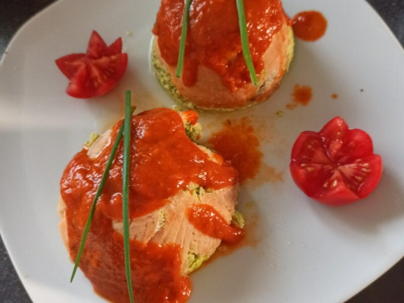 Cliquez pour zoomer ! Timbales de courgettes et saumon fumé Thermomix par koechin