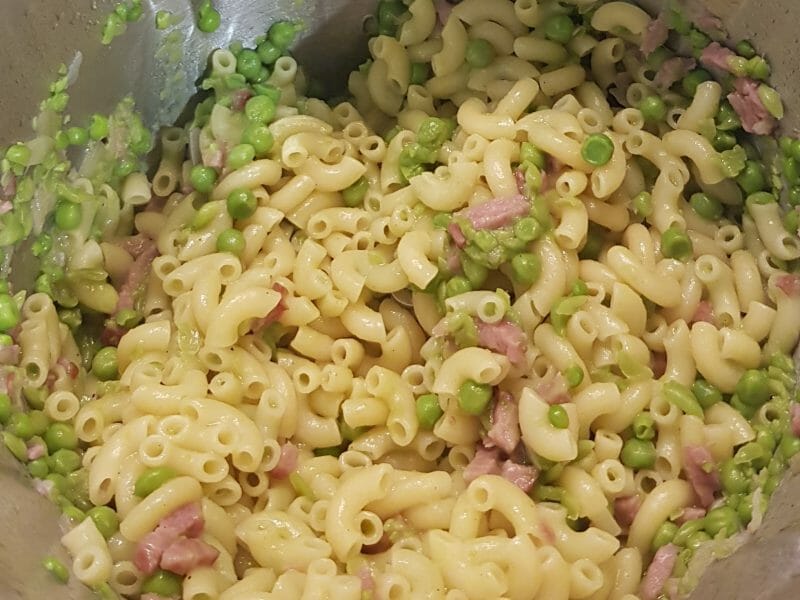 Cliquez pour zoomer ! Pâtes aux petits pois et lardons Thermomix par Marjodi