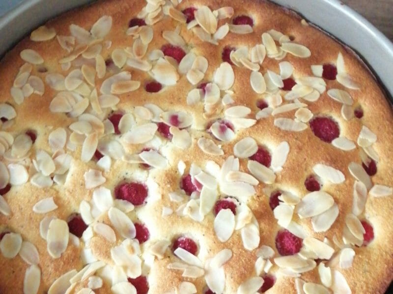 Cliquez pour zoomer ! Gâteau à la ricotta, amandes et framboises Thermomix par Mina_cook