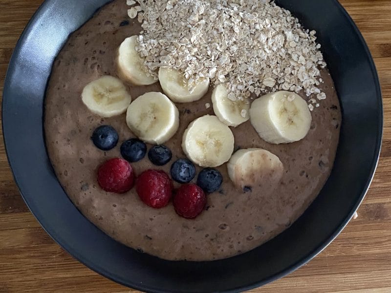 Cliquez pour zoomer ! Purée de banane aux fruits rouges Thermomix par gwenh3498