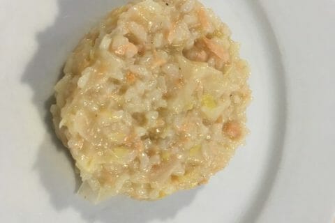 Cliquez pour zoomer ! Risotto poireaux et saumon fumé au Thermomix