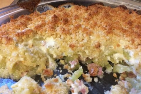 Cliquez pour zoomer ! Crumble courgettes, chèvre et lardons au Thermomix