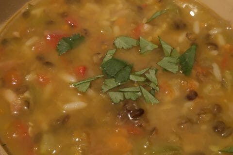 Cliquez pour zoomer ! Soupe de légumes aux lentilles et au riz au Thermomix