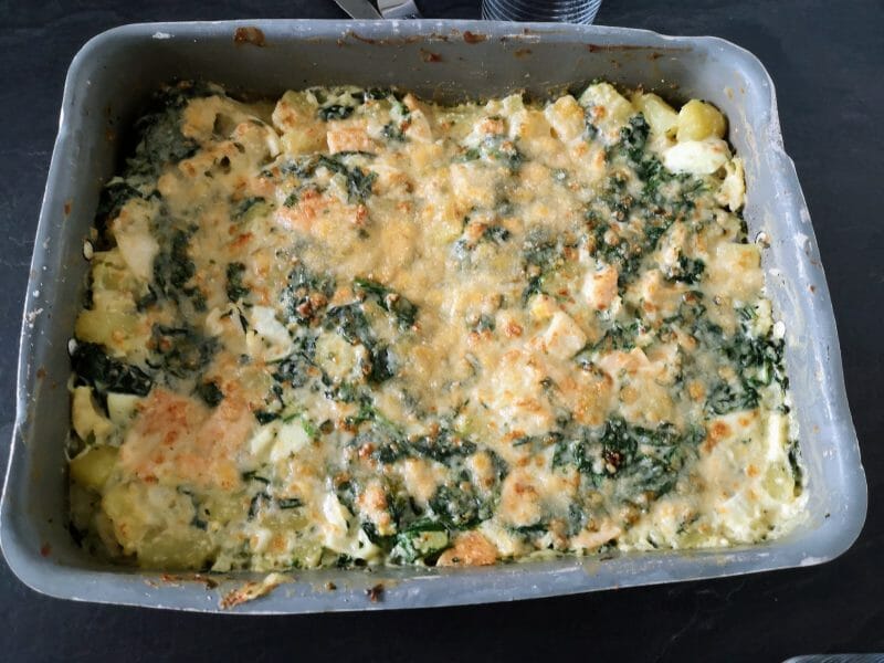 Cliquez pour zoomer ! Gratin de pommes de terre, saumon et épinards Thermomix par Babou 🐒