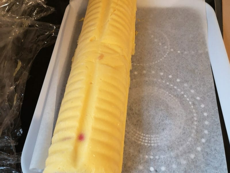 Cliquez pour zoomer ! Bûche glacée mangue et framboise Thermomix par Babou 🐒