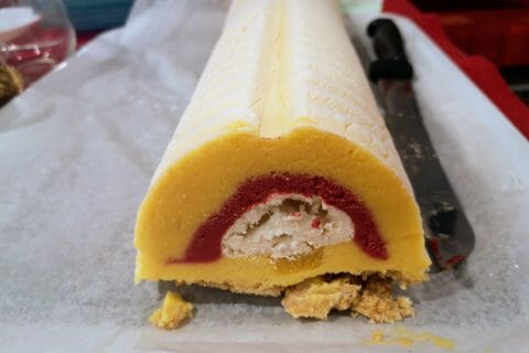 Cliquez pour zoomer ! Bûche glacée mangue et framboise Thermomix par Babou 🐒