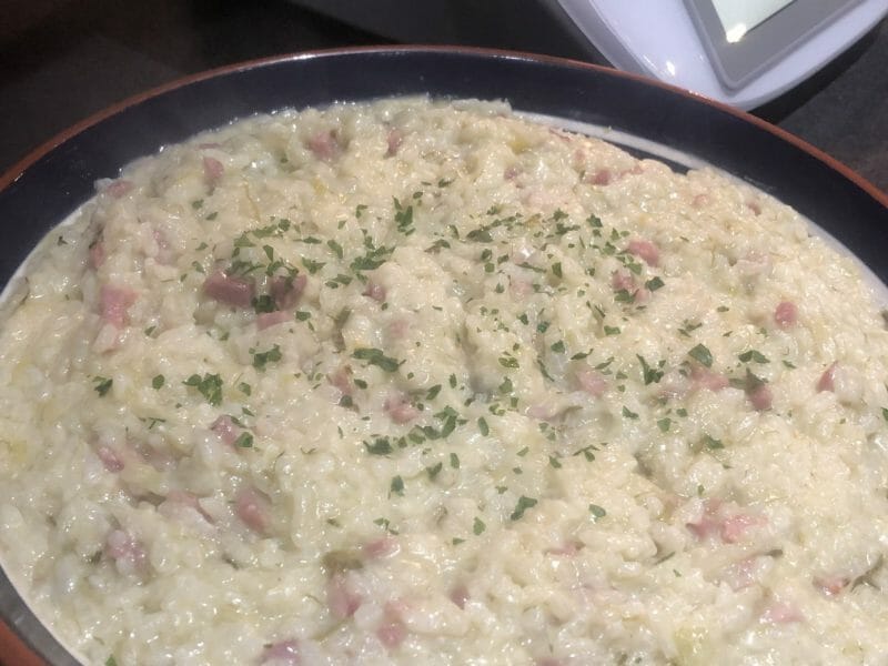 Cliquez pour zoomer ! Risotto poireaux et lardons Thermomix par Bynna