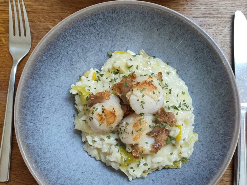 Cliquez pour zoomer ! Risotto aux Saint Jacques et poireaux Thermomix par charlenelm