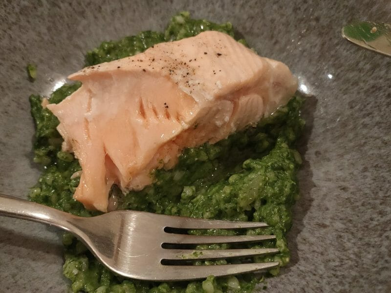 Cliquez pour zoomer ! Risotto tout vert au saumon Thermomix par charlenelm