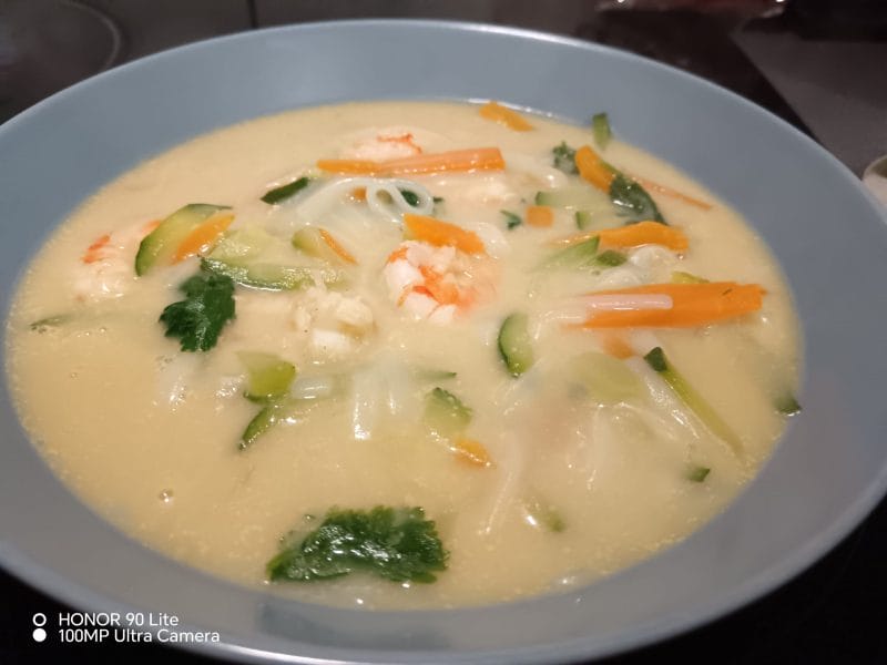 Cliquez pour zoomer ! Soupe thaï crevettes et lait de coco Thermomix par elodie_1503