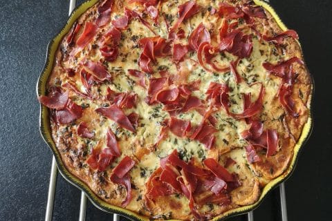Cliquez pour zoomer ! Quiche à la patate douce, feta et jambon cru Thermomix par AlexTiti