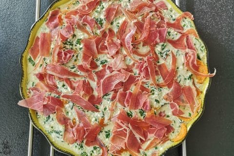 Cliquez pour zoomer ! Quiche à la patate douce, feta et jambon cru Thermomix par AlexTiti