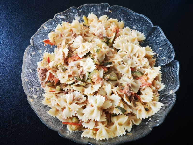 Cliquez pour zoomer ! Salade de pâtes au thon, courgettes et tomates cerises Thermomix par AlexTiti
