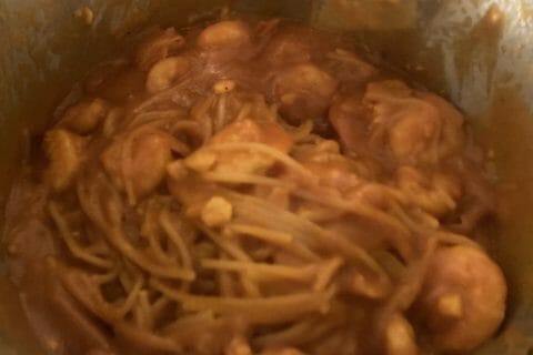 Cliquez pour zoomer ! Spaghettis aux crevettes et à l’ail Thermomix par fabidespa