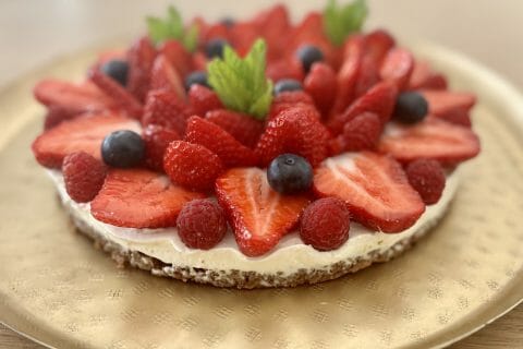 Cliquez pour zoomer ! Tarte aux fraises sans cuisson Thermomix par Bbmilou