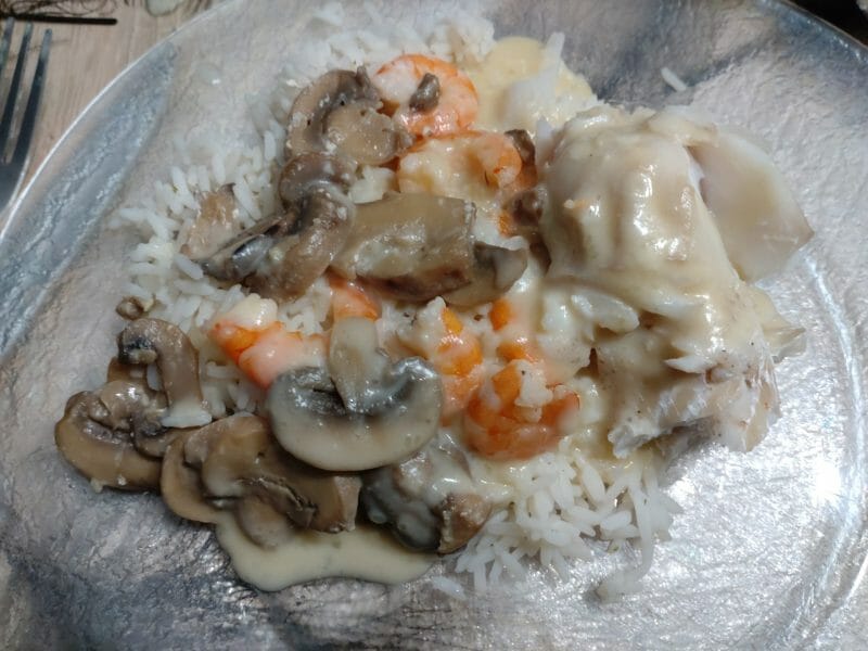 Cliquez pour zoomer ! Filets de sole aux crevettes et champignons Thermomix par titi0769