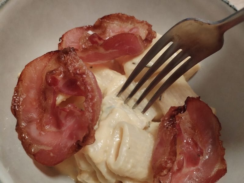 Cliquez pour zoomer ! Tortiglioni à la crème de butternut confite au four Thermomix par Ananasetcie