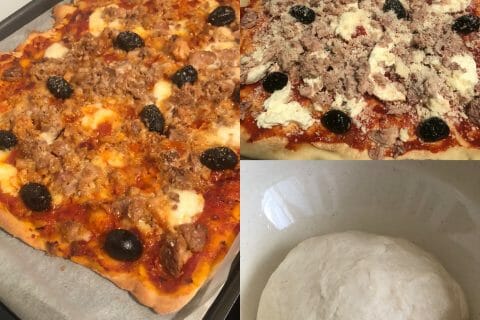 Cliquez pour zoomer ! Pizza au thon et aux olives au Thermomix