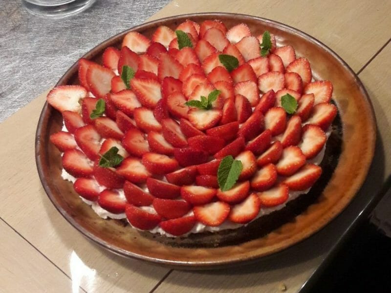 Cliquez pour zoomer ! Tarte aux fraises sans cuisson Thermomix par Celinec37