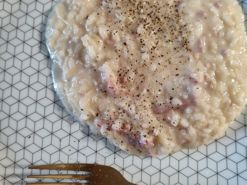Cliquez pour zoomer ! Risotto façon carbonara Thermomix par maeva_307
