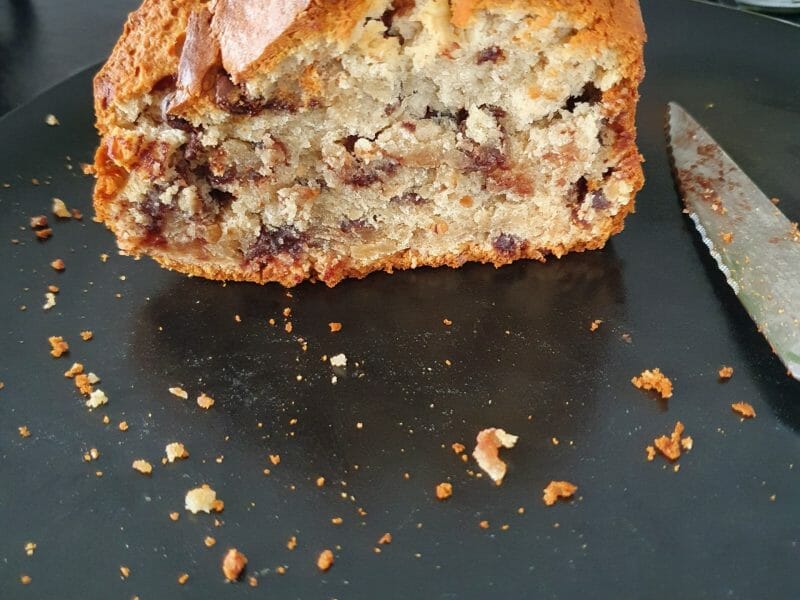 Cliquez pour zoomer ! Cake banane et pépites de chocolat Thermomix par kalyne7