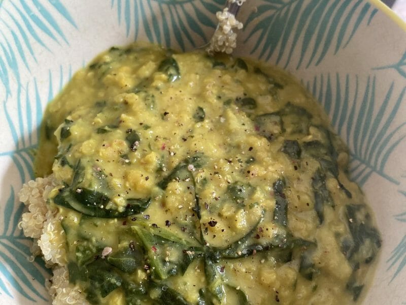 Cliquez pour zoomer ! Dhal d’épinards et de lentilles corail Thermomix par dreyliciouss
