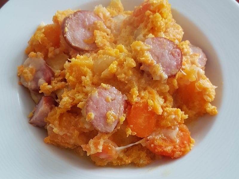 Cliquez pour zoomer ! Gratin automnal à la saucisse de Montbéliard Thermomix par Adeline 👩🍳