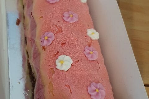 Cliquez pour zoomer ! Bûche glacée mangue et framboise Thermomix par Julie17290
