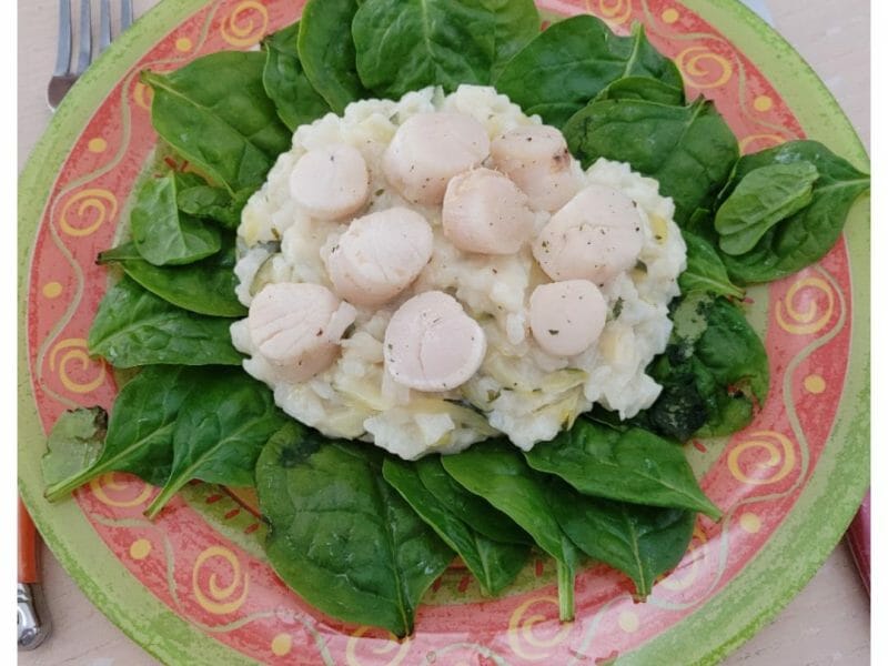 Cliquez pour zoomer ! Risotto aux Saint Jacques et poireaux Thermomix par puce67380