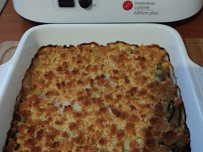 Cliquez pour zoomer ! Crumble courgettes, chèvre et lardons Thermomix par Vanessa