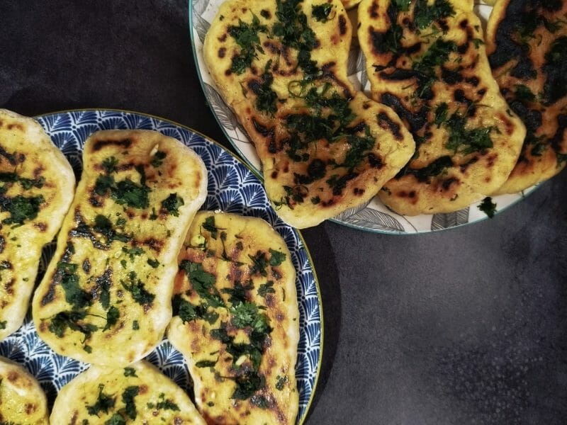 Cliquez pour zoomer ! Naans à l’ail et à la coriandre Thermomix par Chrystel31