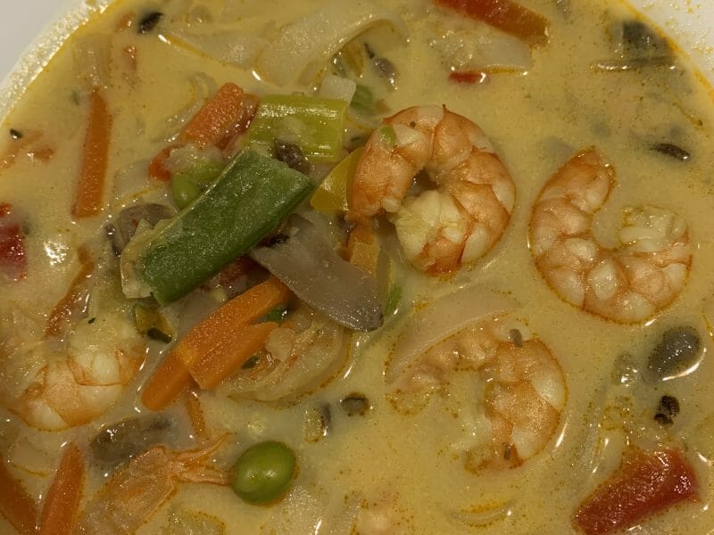 Cliquez pour zoomer ! Soupe thaï crevettes et lait de coco Thermomix par Marylinereboul