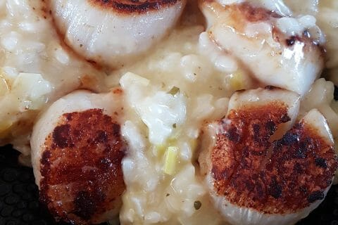Risotto aux Saint Jacques et poireaux au Thermomix - Cookomix