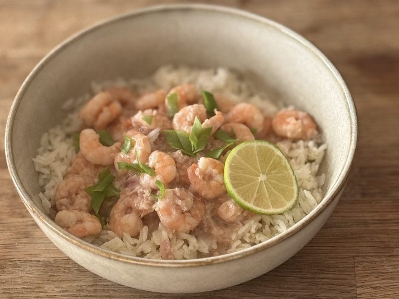 Cliquez pour zoomer ! Crevettes miel sésame au lait de coco Thermomix par perbaud