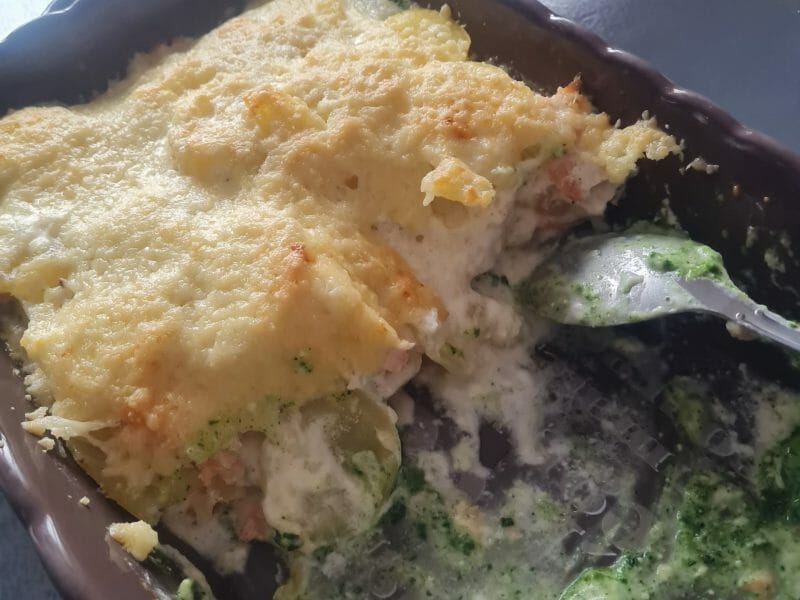 Cliquez pour zoomer ! Gratin aux deux saumons Thermomix par Dine38460