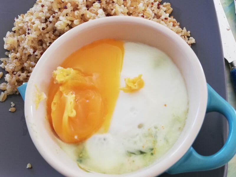 Cliquez pour zoomer ! Oeufs cocotte épinards et chorizo Thermomix par anabelle0483