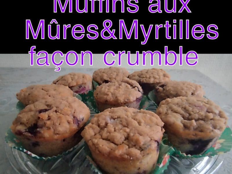 Cliquez pour zoomer ! Muffins aux mûres façon crumble Thermomix par L'Alsacienne