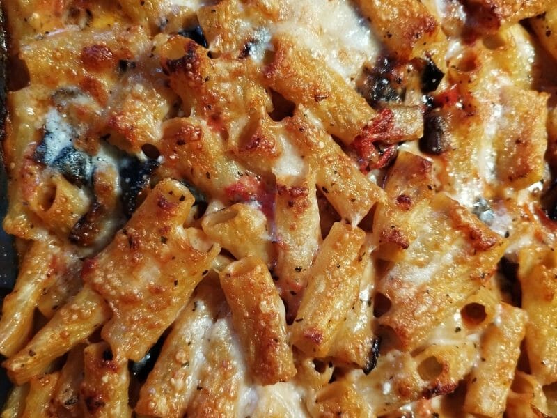 Cliquez pour zoomer ! Gratin de pâtes aux aubergines et tomates cerises Thermomix par counette64