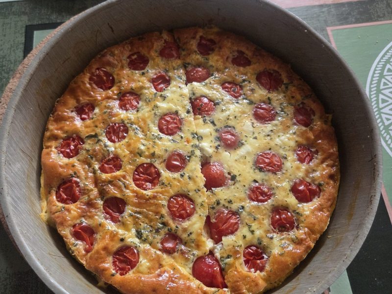 Cliquez pour zoomer ! Clafoutis tomates cerises et fromage de chèvre Thermomix par Padisha Cha Cha
