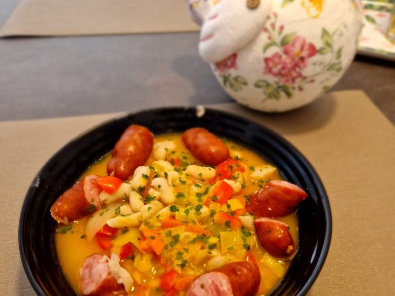 Cliquez pour zoomer ! Mijoté d’haricots blanc légumes et chorizo Thermomix par naturailes