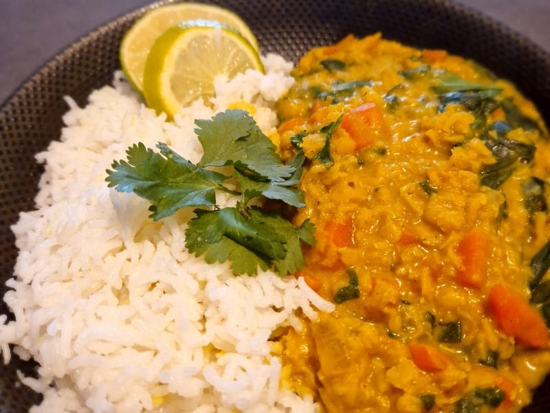 Cliquez pour zoomer ! Dhal d’épinards et de lentilles corail Thermomix par naturailes