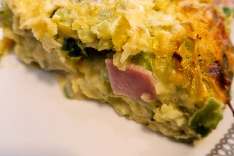 Cliquez pour zoomer ! Clafoutis cancoillotte, poireaux et chorizo Thermomix par naturailes