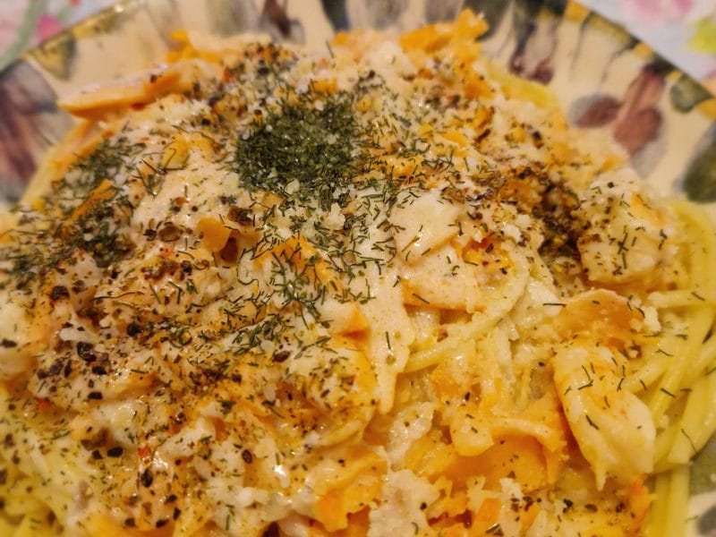 Cliquez pour zoomer ! Spaghettis au saumon fumé Thermomix par naturailes