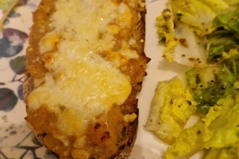 Cliquez pour zoomer ! Tartines échalotes et poires au chèvre Thermomix par naturailes