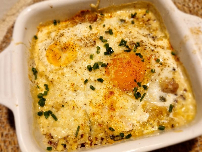 Cliquez pour zoomer ! Oeufs cocotte épinards et chorizo Thermomix par naturailes