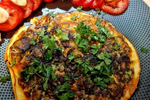 Cliquez pour zoomer ! Tortilla de champignons à l’ail Thermomix par naturailes