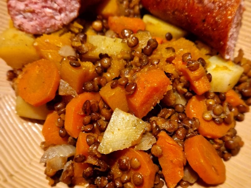 Cliquez pour zoomer ! Lentilles et ses saucisses Thermomix par naturailes